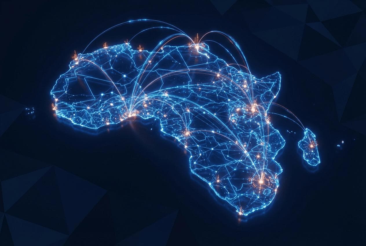 Carte de l'Afrique connectée